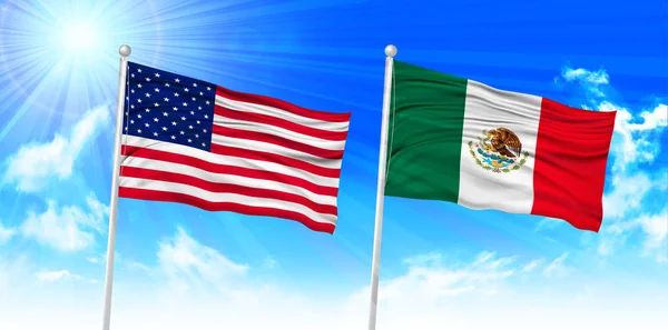 America Mexico Flag background — Stock Vector