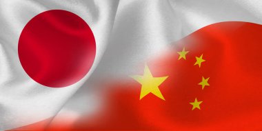 Japonya Çin bayrağı arka plan