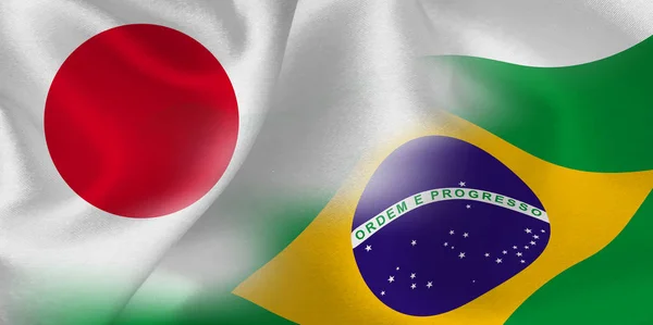 Japón Brasil Fondo de la bandera — Archivo Imágenes Vectoriales