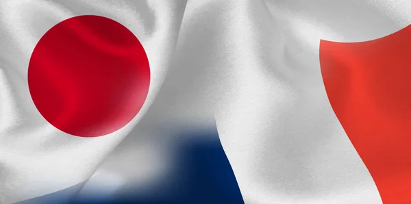 Japan Frankrijk vlag achtergrond — Stockvector