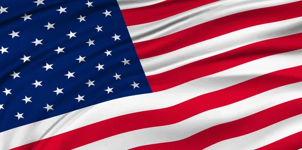 América Bandeira nacional fundo de seda — Vetor de Stock