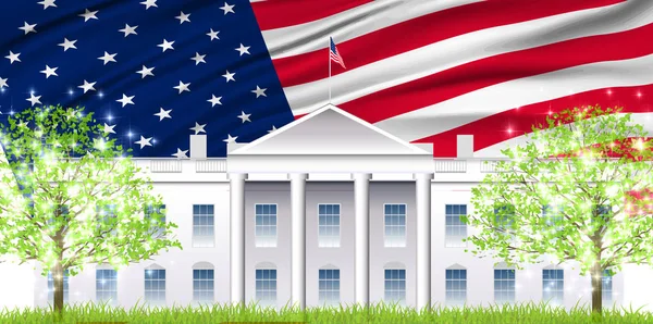 Фон флага США Белого дома — стоковый вектор