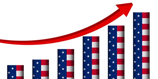 Amerikai zászló ábra ikon — Stock Vector