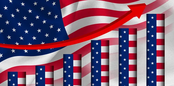 Vlag van Amerika grafiek achtergrond — Stockvector