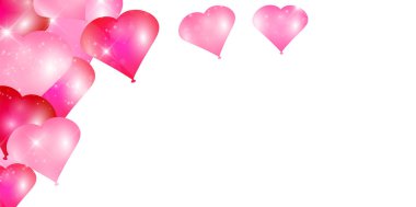 Sevgililer balon pembe arka plan