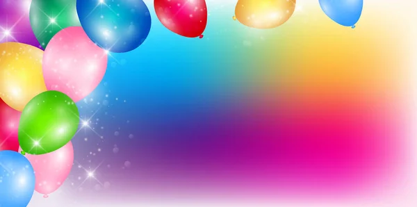 Ballong färgglada himmel bakgrund — Stock vektor