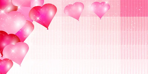 Valentine ballong rosa bakgrund — Stock vektor