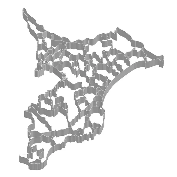 Chiba İli Haritası Çerçevesi simgesi — Stok Vektör