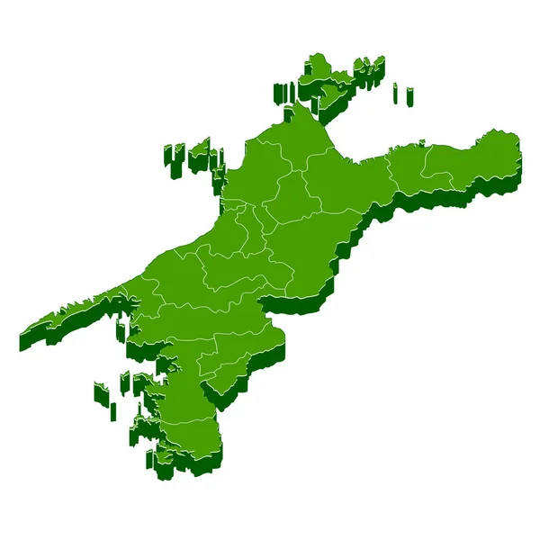 爱媛县地图框架图标 — 图库矢量图片