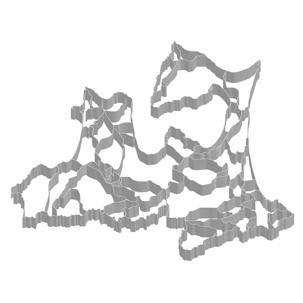 Carte de la préfecture d'Aomori cadre icône — Image vectorielle