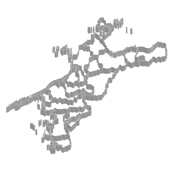 Ehime Präfektur Karte Rahmensymbol — Stockvektor