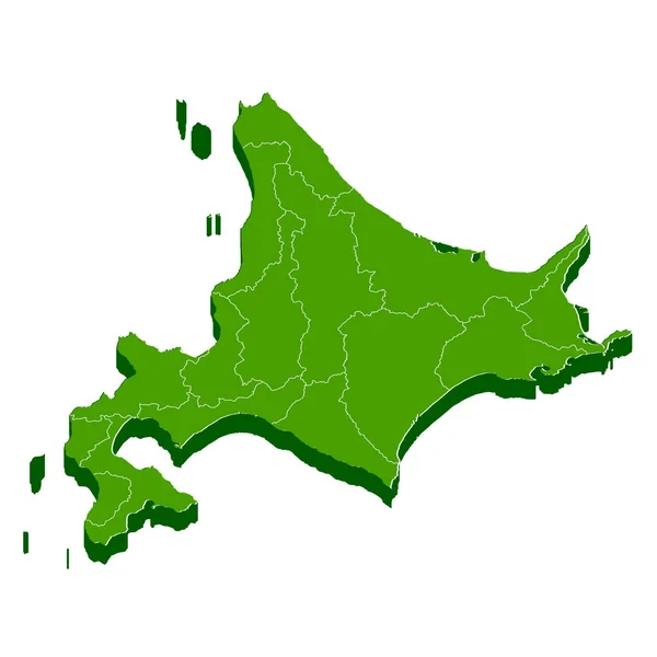 Hokkaido Mapa quadro ícone — Vetor de Stock