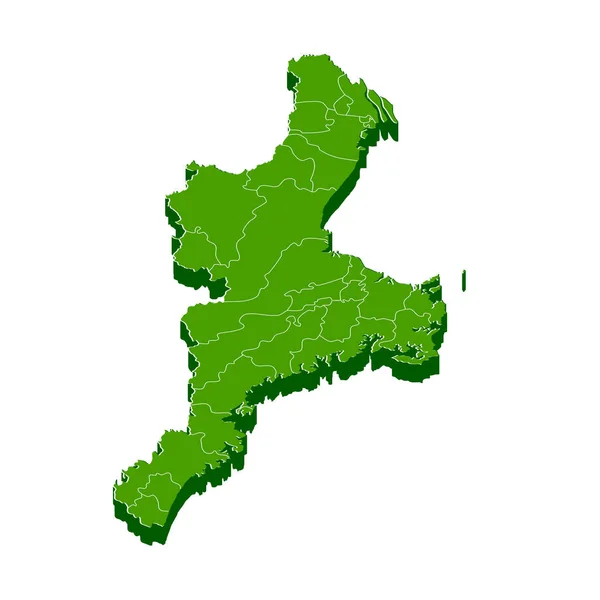 Kartenrahmen-Symbol für die Präfektur — Stockvektor