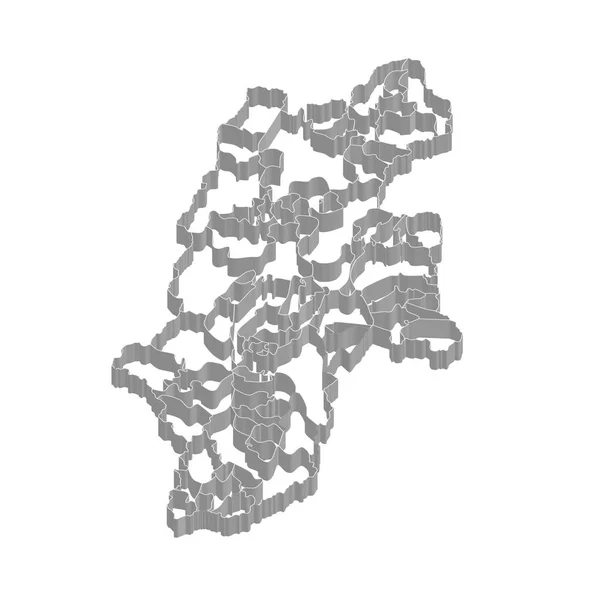 Rahmensymbol für die Karte der Präfektur Nagano — Stockvektor
