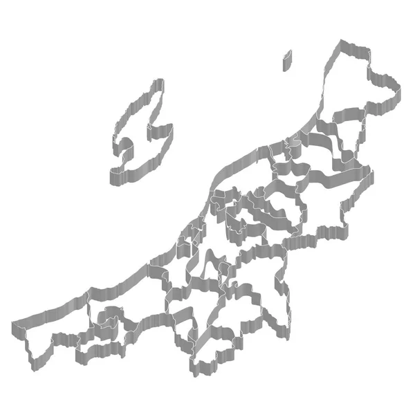 Rahmensymbol für die Karte der Präfektur Niigata — Stockvektor