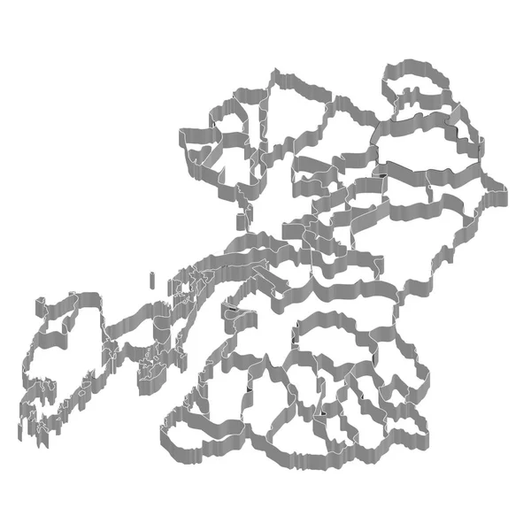 熊本自治州地图框架图标 — 图库矢量图片