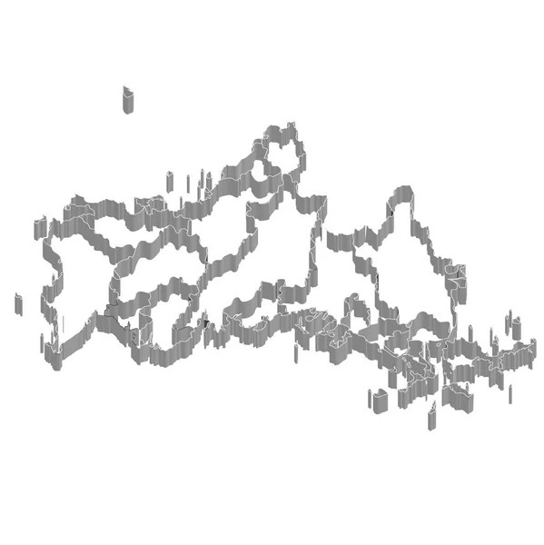 Yamaguchi prefectura Harta cadru pictograma — Vector de stoc