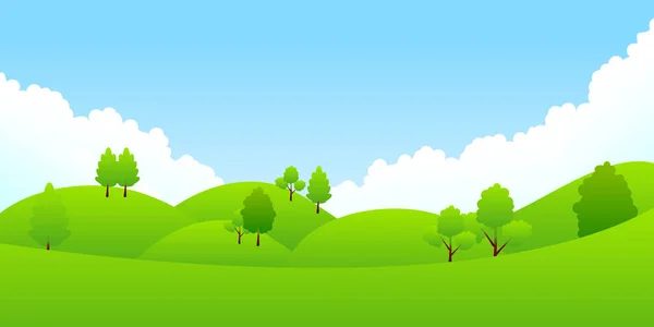 Nouveau fond vert de paysage d'arbre — Image vectorielle
