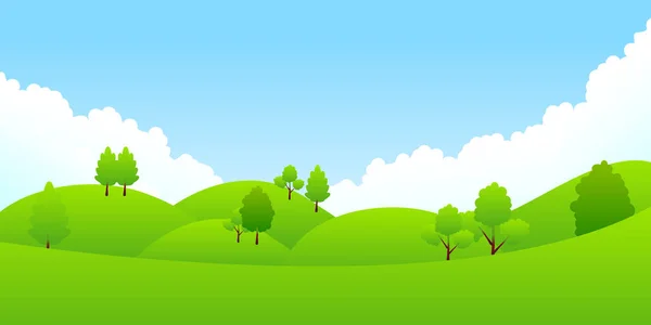 Nuevo paisaje verde del árbol fondo — Vector de stock