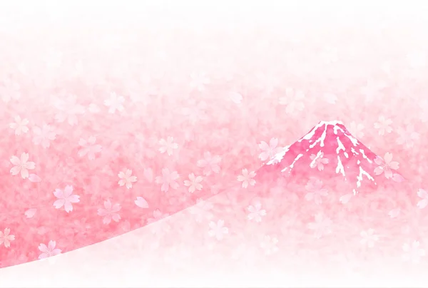 Cerise Printemps Fuji Montagne Fond — Image vectorielle