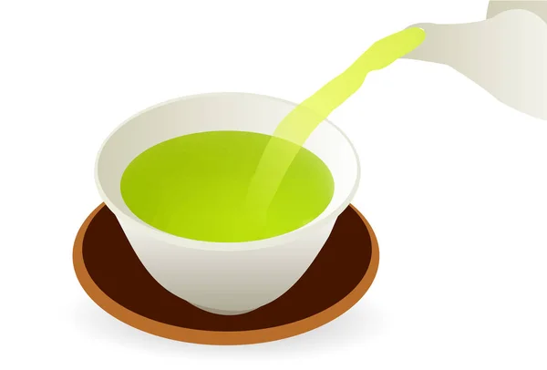 Icono de bebida de té verde — Vector de stock