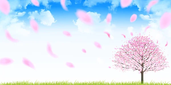 Вишневий весняний квітковий фон — стоковий вектор
