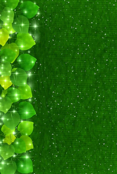 Fresh green leaf green background — Stock Vector