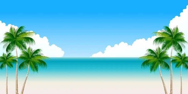 Sea landscape Summer background — Stock Vector