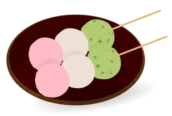 Dumpling icône de printemps de confiserie japonaise — Image vectorielle
