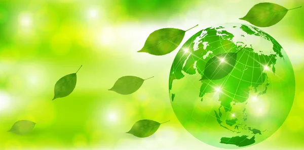 地球の新鮮な緑の葉の背景 — ストックベクタ