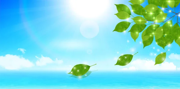Nouveau fond de paysage de la mer verte — Image vectorielle