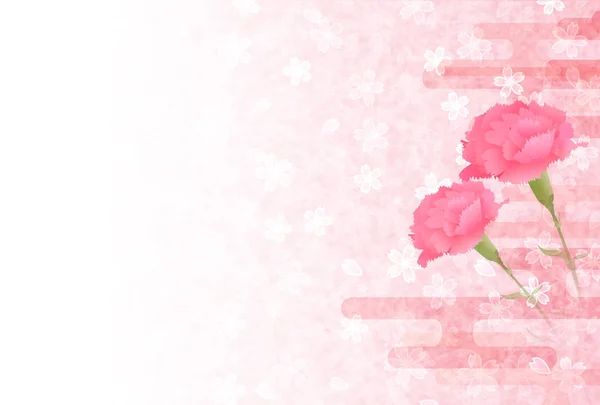 母亲节的康乃馨春天背景 — 图库矢量图片