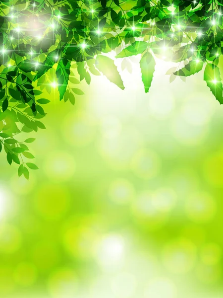 Neue grüne Blätter Landschaft Hintergrund — Stockvektor