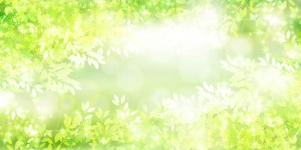 Нове зелене листя пейзажний фон — стоковий вектор