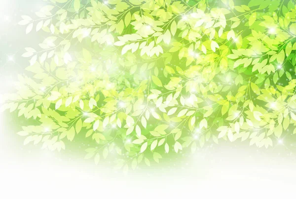 Novas folhas verdes paisagem fundo — Vetor de Stock