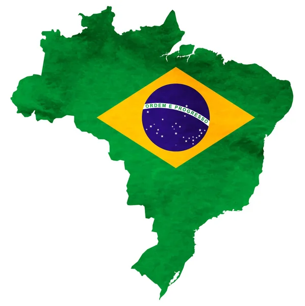 Brazil Map National flag icon — Stock Vector