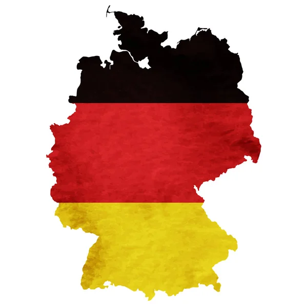 Deutschland Karte Nationalflagge Symbol — Stockvektor