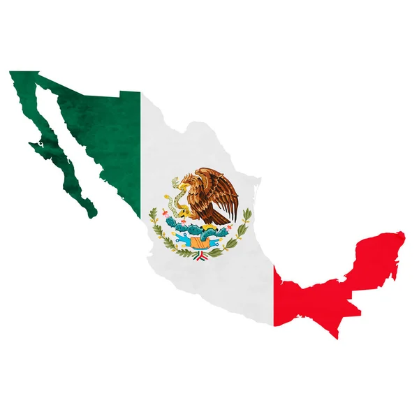 Mexico Map National flag icon — Stock Vector