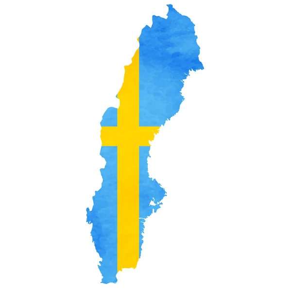 Sweden Map National flag icon — Stock Vector