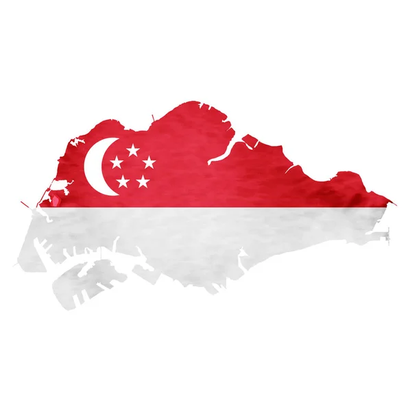 Carte de Singapour Icône drapeau national — Image vectorielle