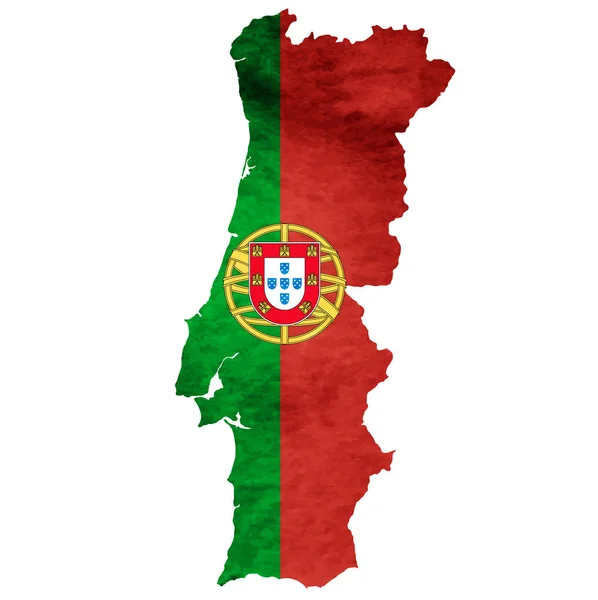 Portugiesische Landkarte Nationalflagge — Stockvektor