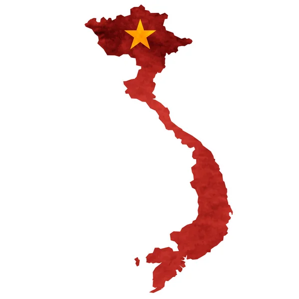 Vietnam Mapa Bandera nacional icono — Vector de stock