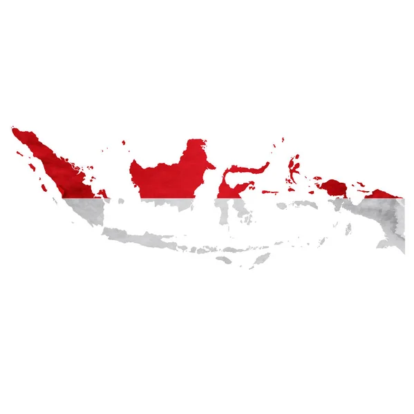 Indonésia Mapa Ícone da bandeira nacional — Vetor de Stock