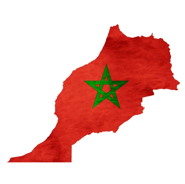 Marokkó Térkép nemzeti zászló ikonra — Stock Vector