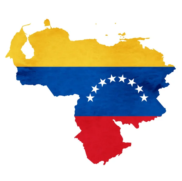 Wenezueli mapę krajowych ikonę flagi — Wektor stockowy