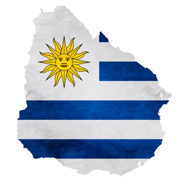 Uruguai Mapa Ícone da bandeira nacional — Vetor de Stock