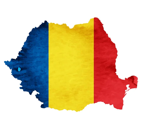 Roemenië kaart nationale vlag, pictogram — Stockvector