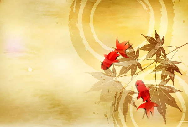 Akçaağaç altın balık sıcak yaz gezi arka plan