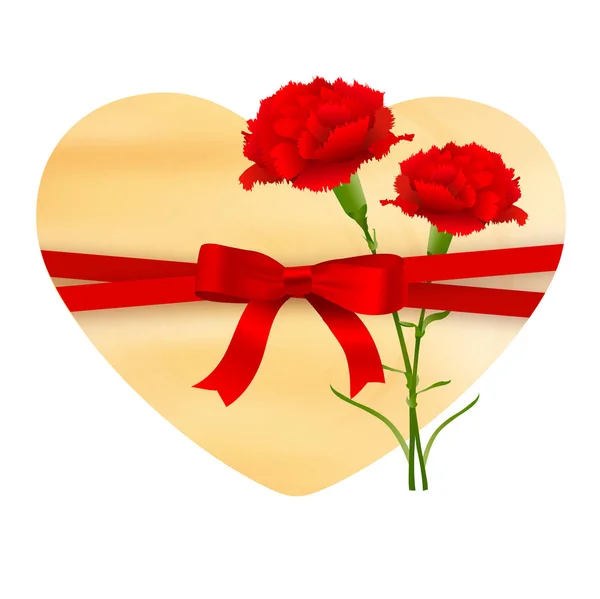 Mother's Day Heart Carnation pictogram — Stockvector