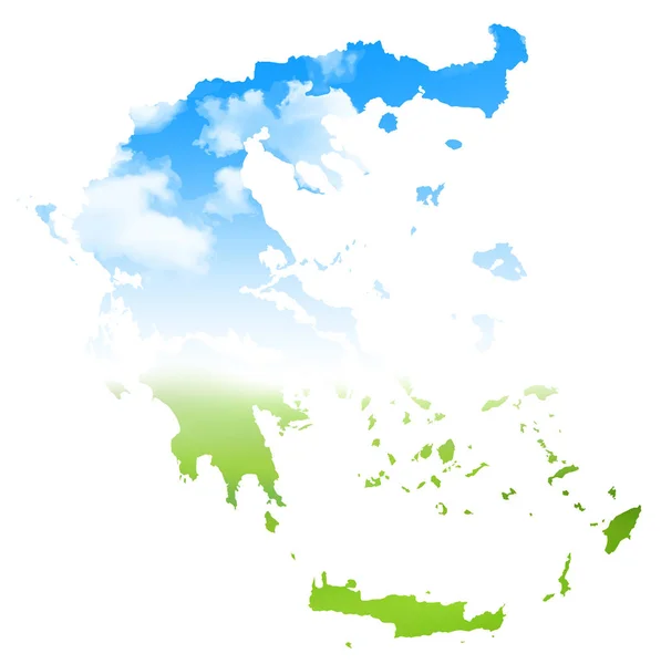 Εικονίδιο χάρτη Ελλάδας ουρανό — Διανυσματικό Αρχείο